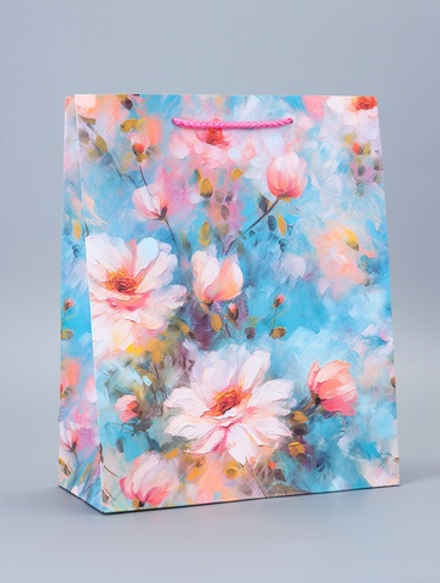 Пакет подарочный ламинированный «Цветочное настроение» 26×12×32 см, 10953738, Китай