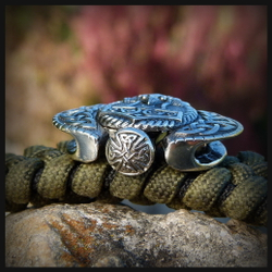 Замок для браслета из паракорда или кожи "Тор" мельхиор