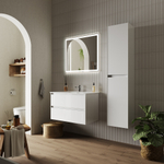 Шкаф-пенал Sancos Cento подвесной, белый глянец 350х300х1600