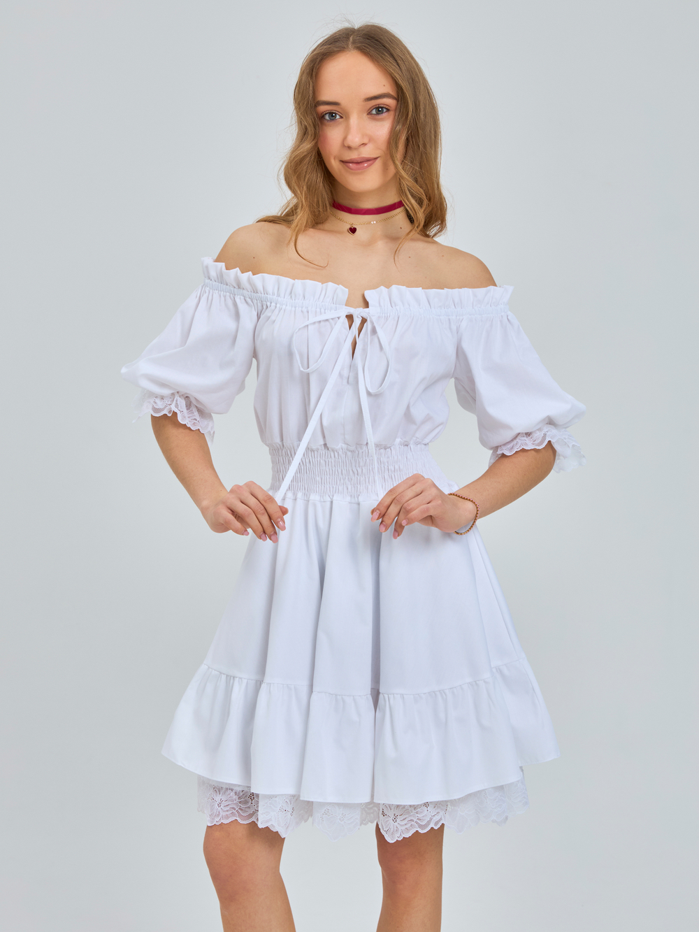 Сарафан летний однотонный для девочки белый