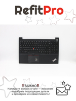 Верхняя панель с клавиатурой (топкейс) для ноутбука Lenovo ThinkPad E15 20RD,20RE раскладка - русская, с подсветкой, с фингерпринтом, черный (5M10V16910), оригинал