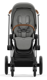 Коляска 3 в 1 Cybex Priam IV Chrome Brown complete и автокресло Aton S2 i-Size Ocean Blue Mirage Grey
