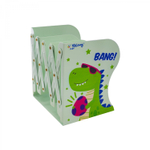 Подставка-держатель для книг раздвижная Yalong, 3 отделения, металл, "Динозаврик", картон. уп.