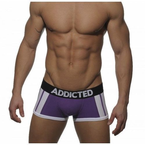 Мужские трусы боксеры фиолетовые Addicted purple sportive stripes boxer