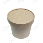 Круглый контейнер с крафт крышкой OSQ Round Bowl 400 (30шт/упак)