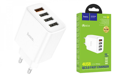 Зарядное устройство HOCO C102A 28.5W QC3.0 3A 4xUSB White