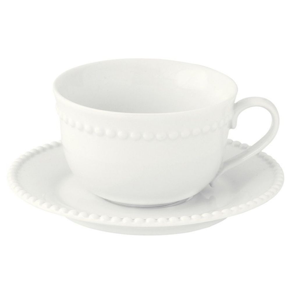Чашка с блюдцем Tiffany, белая, 250 мл