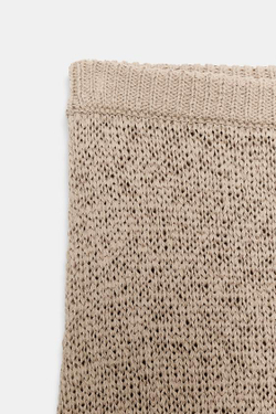 ZARA ТРИКОТАЖНАЯ ЮБКА МИДИ, ПЕСОЧНЫЙ/КОРИЧНЕВЫЙ