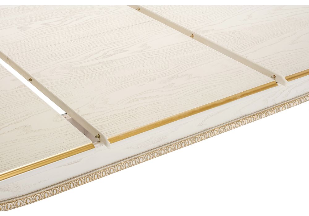 Деревянный стол Aviano 160(205)х100х76 молочный с патиной