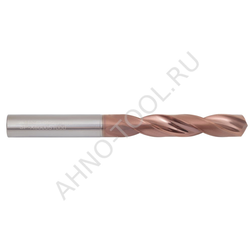 Сверло 10.0мм  твердосплавное 5D без подвода СОЖ. SP-X800051000 VHM AHNO по стали, чугуну, нерж. и ж