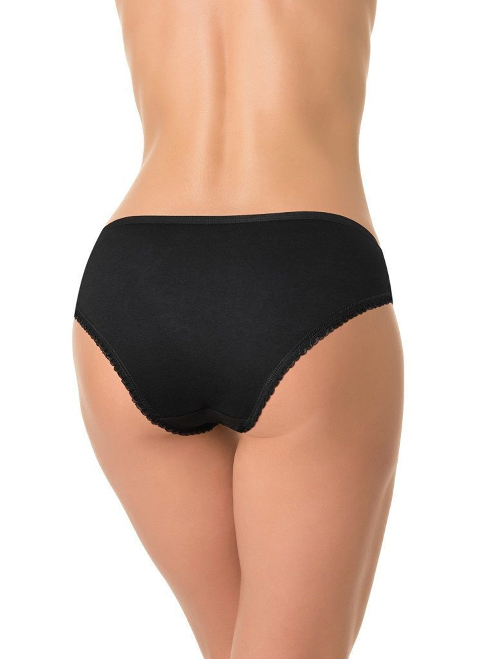 Хлопковые трусики-слипы с ажурными вставками (Размер: S) (Цвет: бежевый)