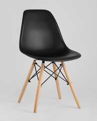 Eames Style DSW черный пластик, стальной каркас, натуральный массив бука