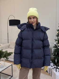 Пуховик Рокет миди синий (предзаказ к 20 декабря)