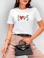 Футболка больших размеров с принтом love