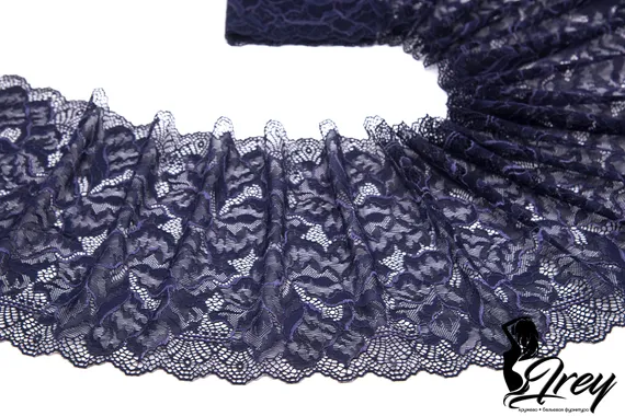 03-266 Кружево эластичное 23 см, темно-синий 061