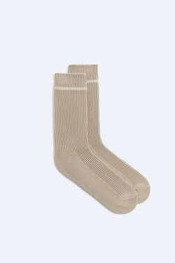 ZARA НОСКИ В РУБЧИК, БЕЖЕВЫЙ