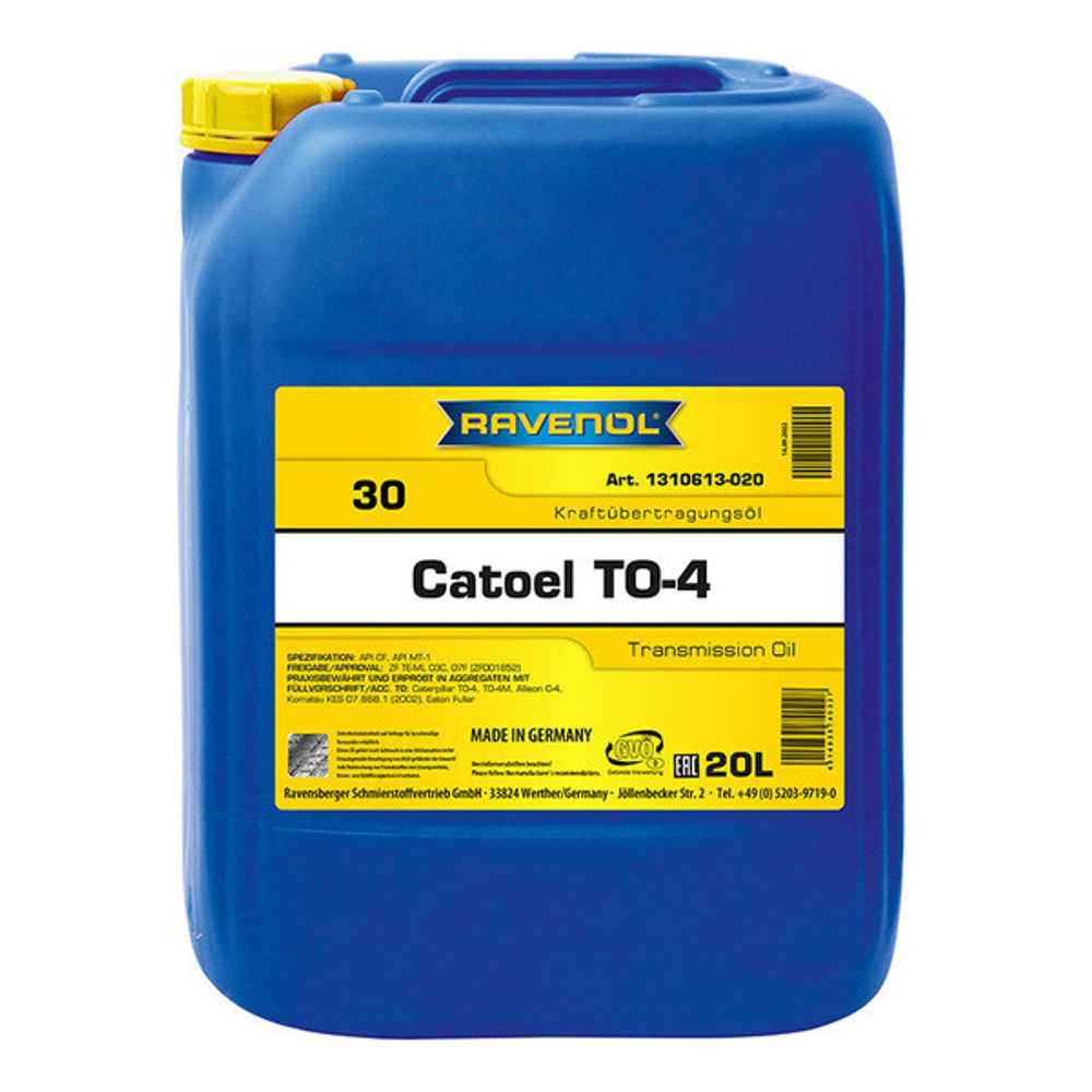 Трансмиссионное масло RAVENOL Catoel TO-4 SAE 30W(20 л)