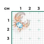 Подвеска «Краб» из красного золота с топазами и хризолитами
