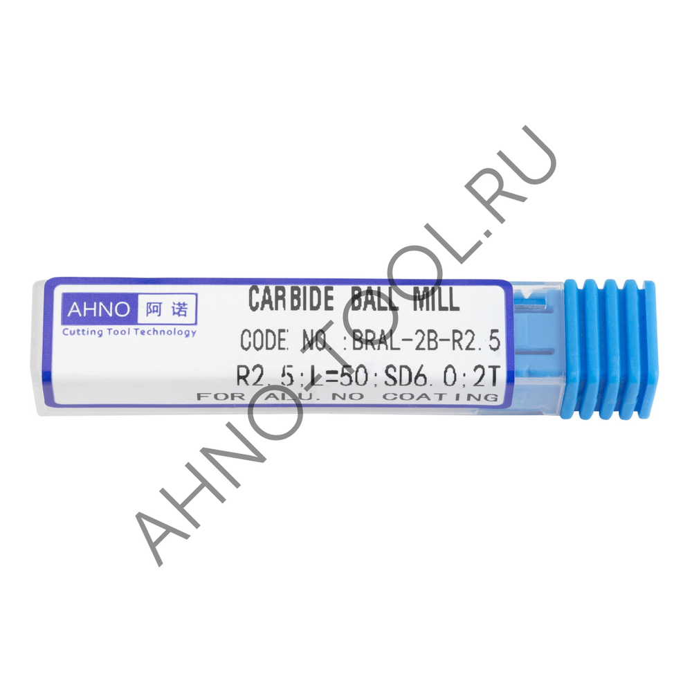 Фреза твердосплавная сферическая  3мм (L=50, l=6, хв=6) Z2 35° по алюминию и цвет.металлам BRAL-2B-R