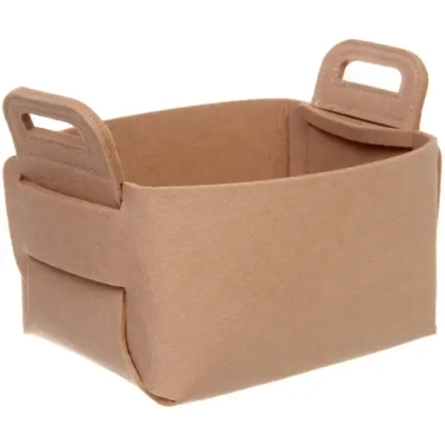 Корзина для хранения войлок 18*15*11 бежевая