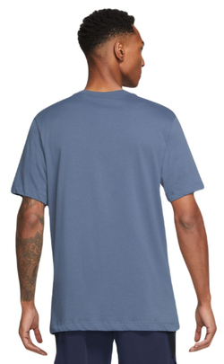 Мужская теннисная футболка Nike Solid Dri-Fit Crew - diffused blue/white