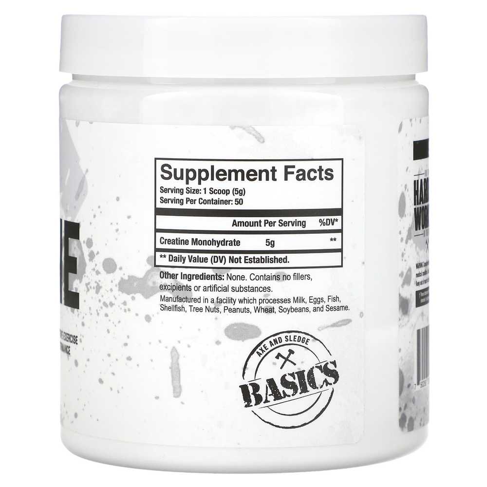 Axe & Sledge Supplements, Basics, креатин, без добавок, 250 г (8,82 унции)