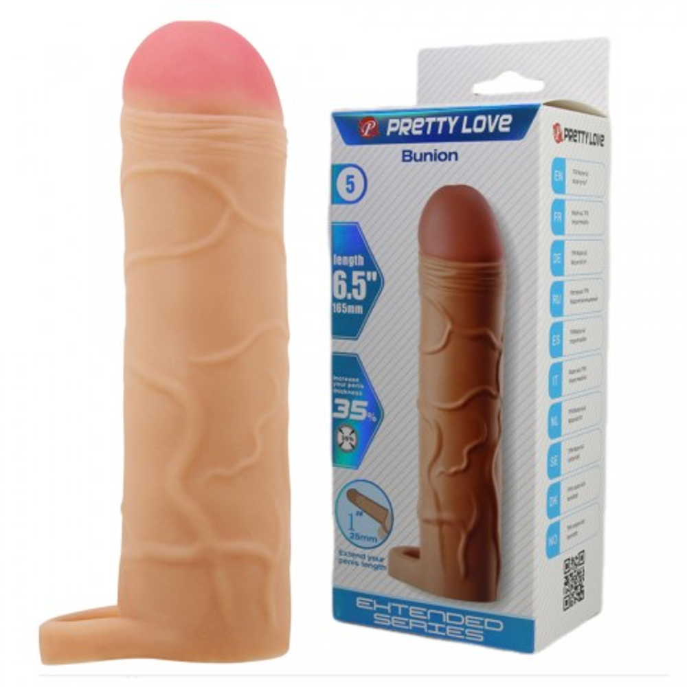Реалистичная насадка на пенис Bunion (16,5 см) телесная