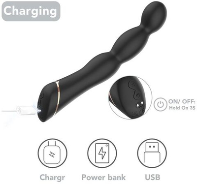 Черный вибратор для G-точки Laband - 21 см. (Цвет: черный)