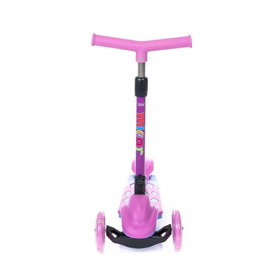 Самокат трехколесный со светящимися колесами Micar Zumba 2022 розовый