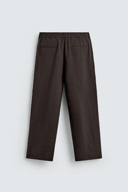 ZARA СТРУЯЩИЕСЯ БРЮКИ СО СКЛАДКАМИ, ШОКОЛАДНЫЙ