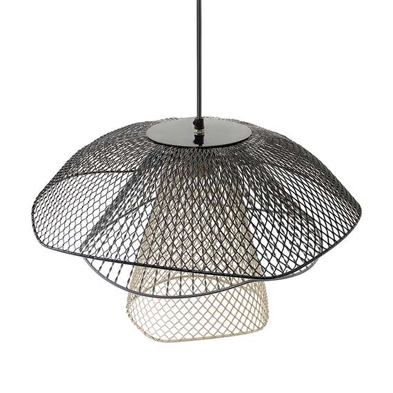 Светильник подвесной Vinger, Ø48х30 см, черный/серый/белый