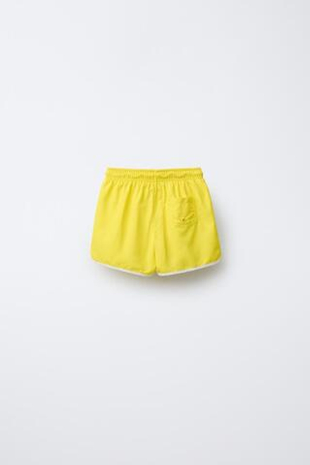 ZARA ПЛАВКИ С ПРИНТОМ «ПАЛЬМЫ», ЖЕЛТЫЙ