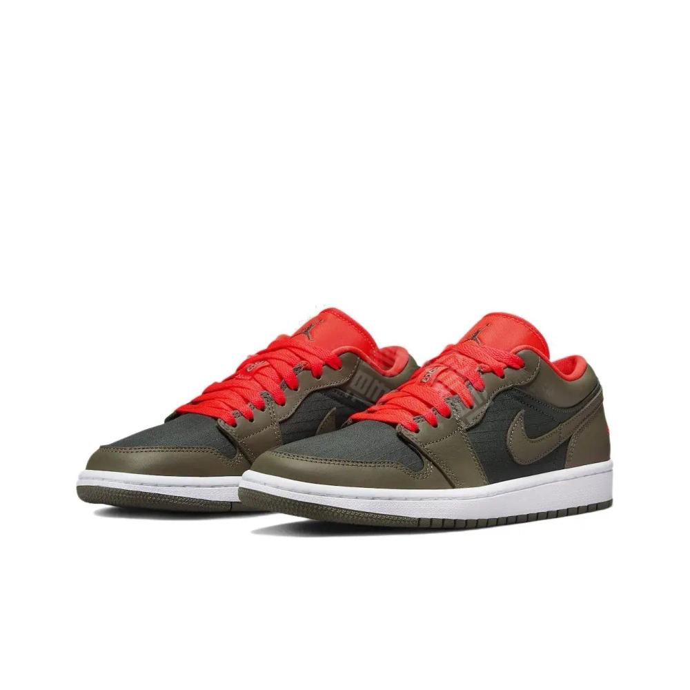 Женские кроссовки Air Jordan 1 Low SE 'Newsprint Olive Grey ' DQ6076-002