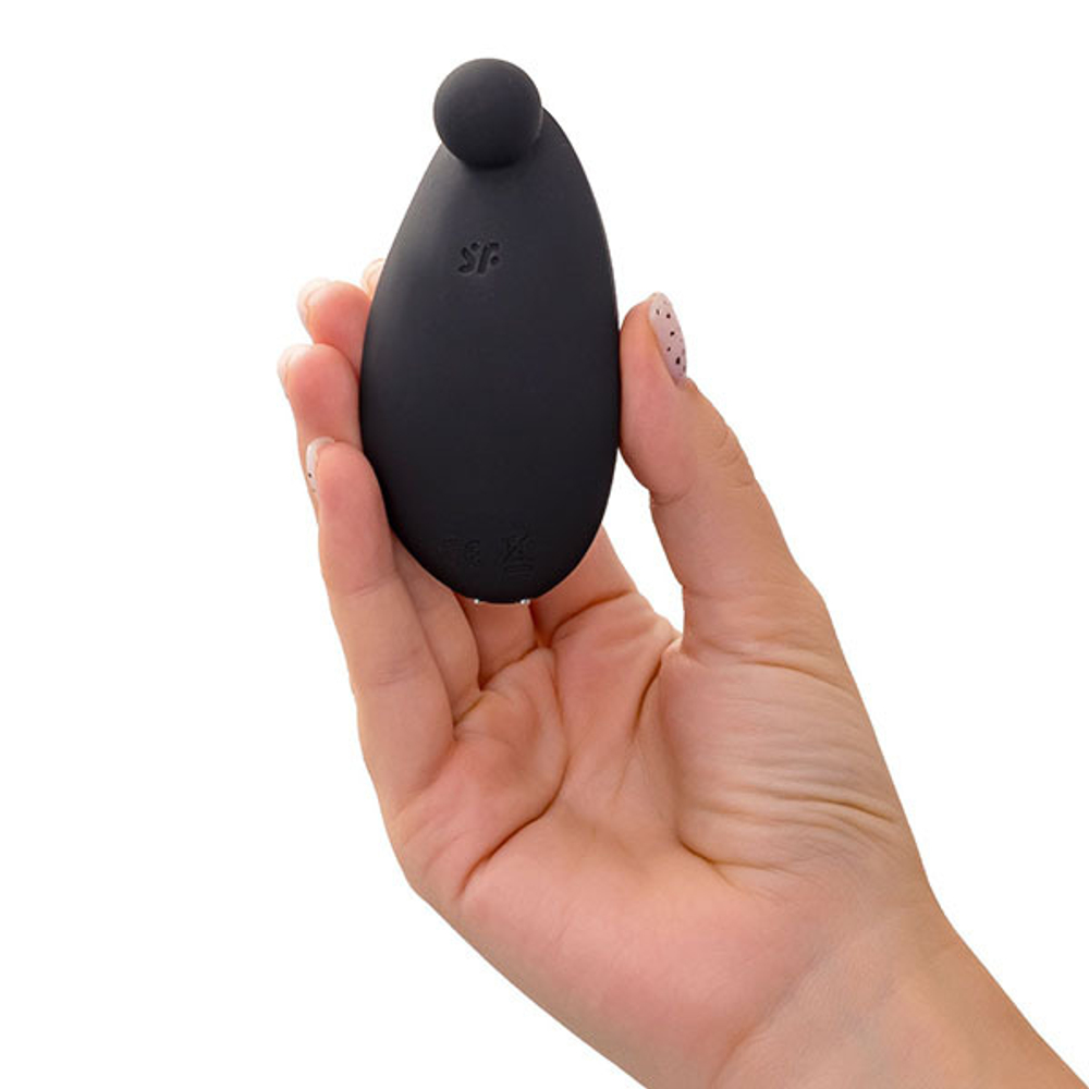 Черный вибростимулятор клитора 9см Satisfyer Spot On 2