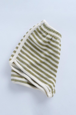 ZARA ШОРТЫ-БЕРМУДЫ ИЗ МАХРОВОЙ ТКАНИ В ПОЛОСКУ — TIMELESZ, ЖЕЛТОВАТО-БЕЛЫЙ