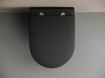 Комплект подвесной безободковый унитаз Ceramica Nova Metropol Rimless с крышкой-сиденьем CN4002MB, черный матовый + инсталляция Geberit Delta 458.149.21.1 с кнопкой, хром глянцевый