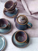 Чайная пара 200 мл, сине-коричневый «Corone Terra»