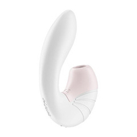 Белый вибратор 16,9см с вакуумным стимулятором Satisfyer Supernova