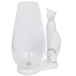 Ваза для цветов Кошка Шелби Белая