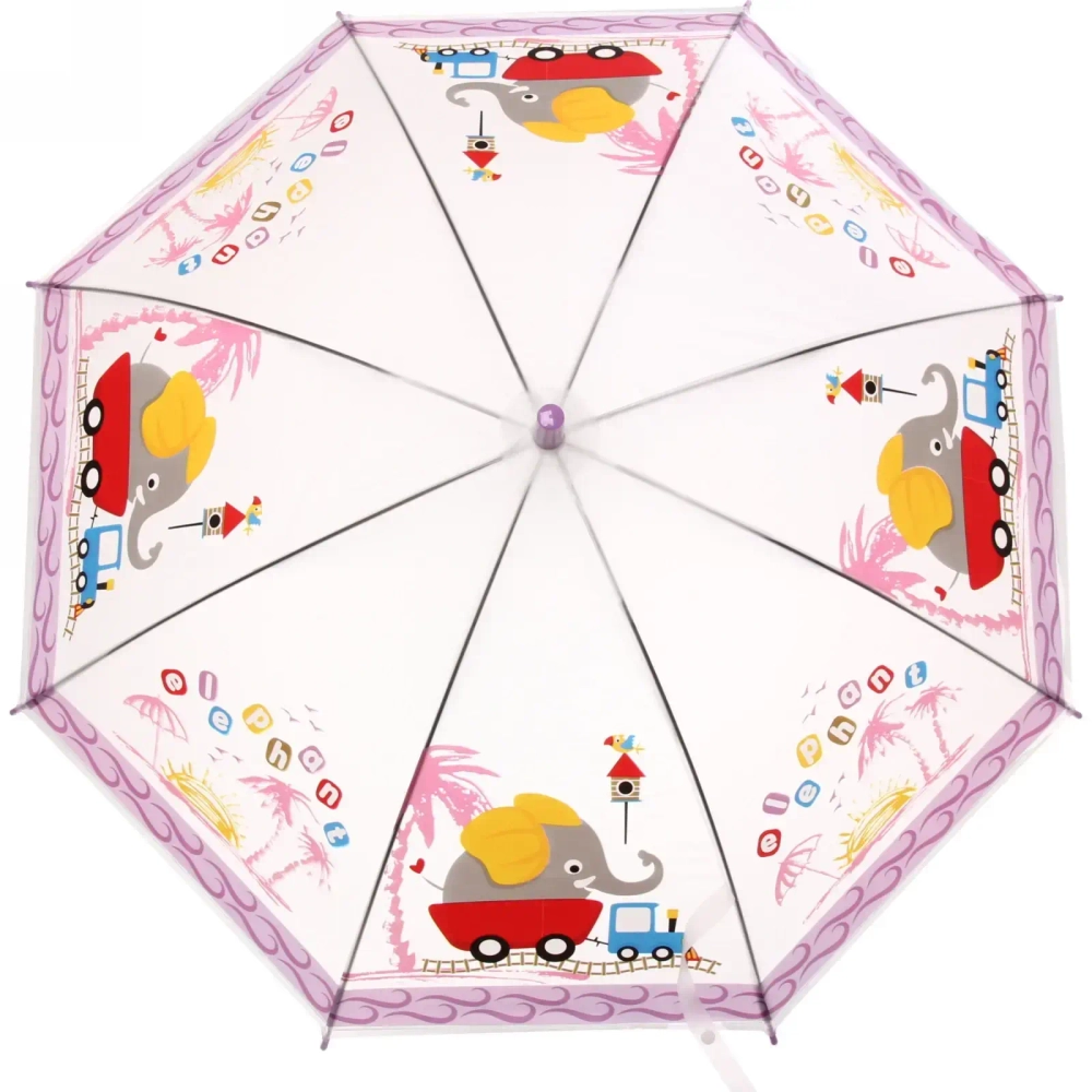 Зонт детский полуавтомат «Ultramarine - Весёлые зверята», микс 6 цветов, 8 спиц, d-98см, длина в слож. виде 65см