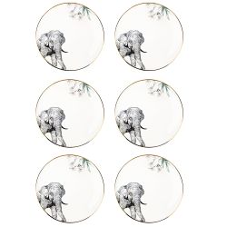 Тарелка (с элементами золота) "Саванна/Слон" 23*23*2,5см. (min6) (транспортная упаковка)