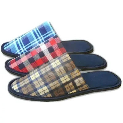 Тапочки домашние мужские «Клетка» верх трикотаж, подклад-бязь подошва 5 мм 43р