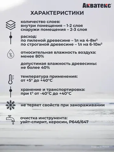 Грунт-антисептик для дерева Акватекс, 9 л