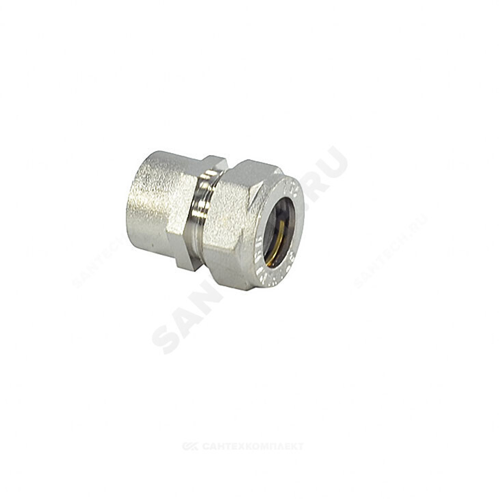 Муфта латунь никель 15Aх1/2" обжим/ВР STAHLMANN SSFL1501/2NEF