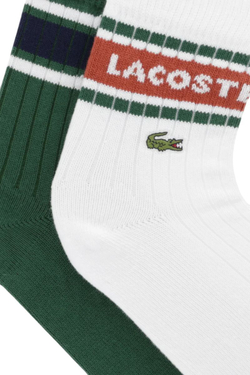 Теннисные носки Lacoste Ribbed Cotton 2P - green/white/navy blue