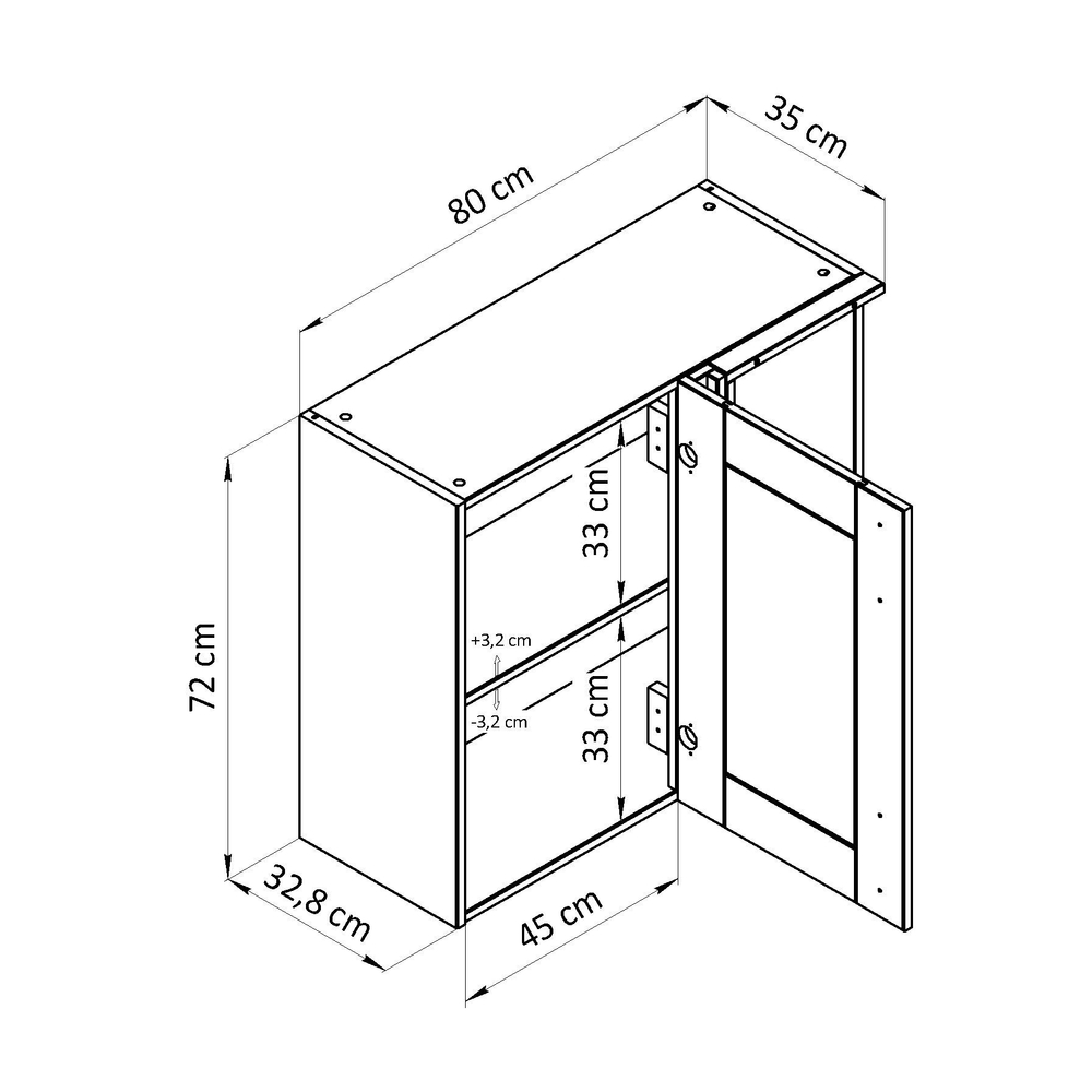 Навесной кухонный шкаф угловой Вестфалия, 80х35х72, из массива сосны, Dipriz