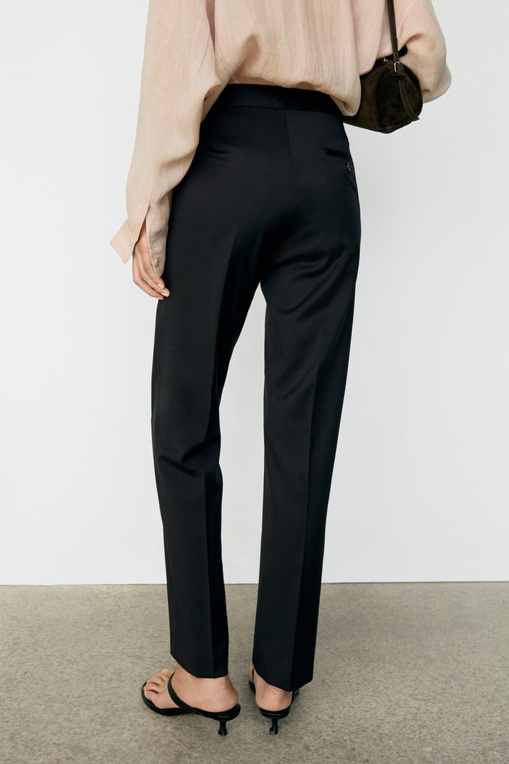 Massimo Dutti Прямые брюки из 100% холодной шерсти, темно-синий
