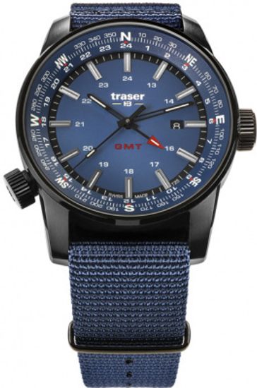 Швейцарские тактические часы Traser P68 Pathfinder Gmt Blue 109034