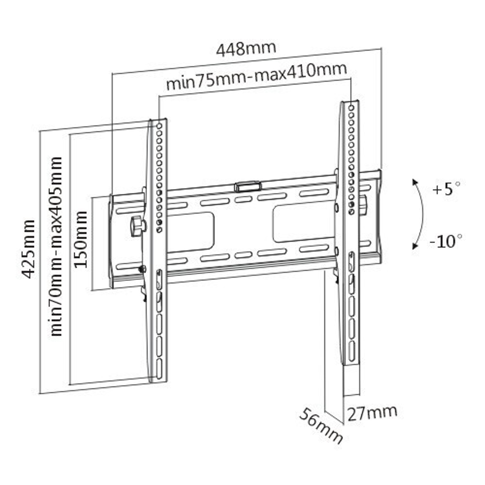 Кронштейн для телевизора Ultramounts UM 841T черный 32"-55" макс.50кг настенный наклон