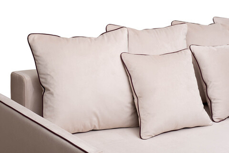 Диван трехместный Garda Decor Mores бежевый с кантом механизм тик-так